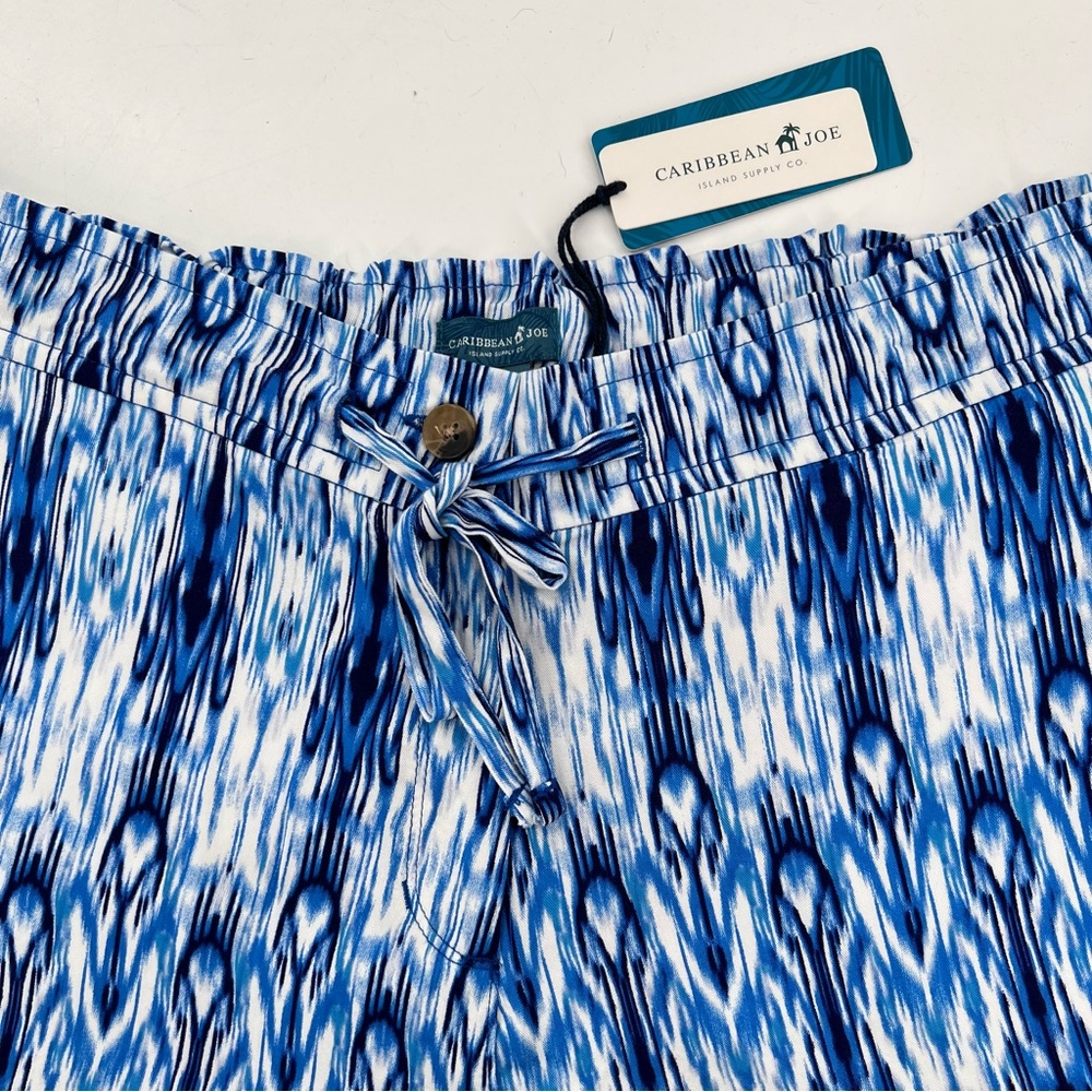 Caribbean Joe Blue Hue Ikat Print Rayon 4-Pocket Shorts Size Large, NWT - Picture 10 of 16